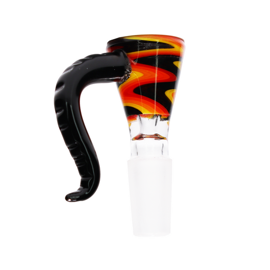 14 mm - Twisted Glass Bowl Horn Black