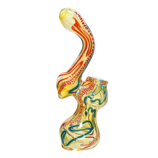 4 in - Multicolor Mini Glass Bubbler Lines Streaky