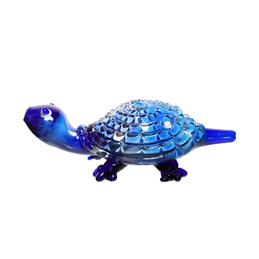 3 in - Blue Turtle Glass Hand Pipe