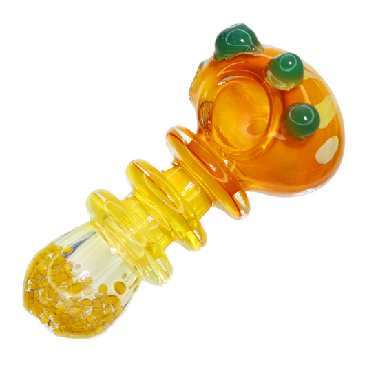 5 in - Triple Ring Fancy Orange Hand Pipe Spoon