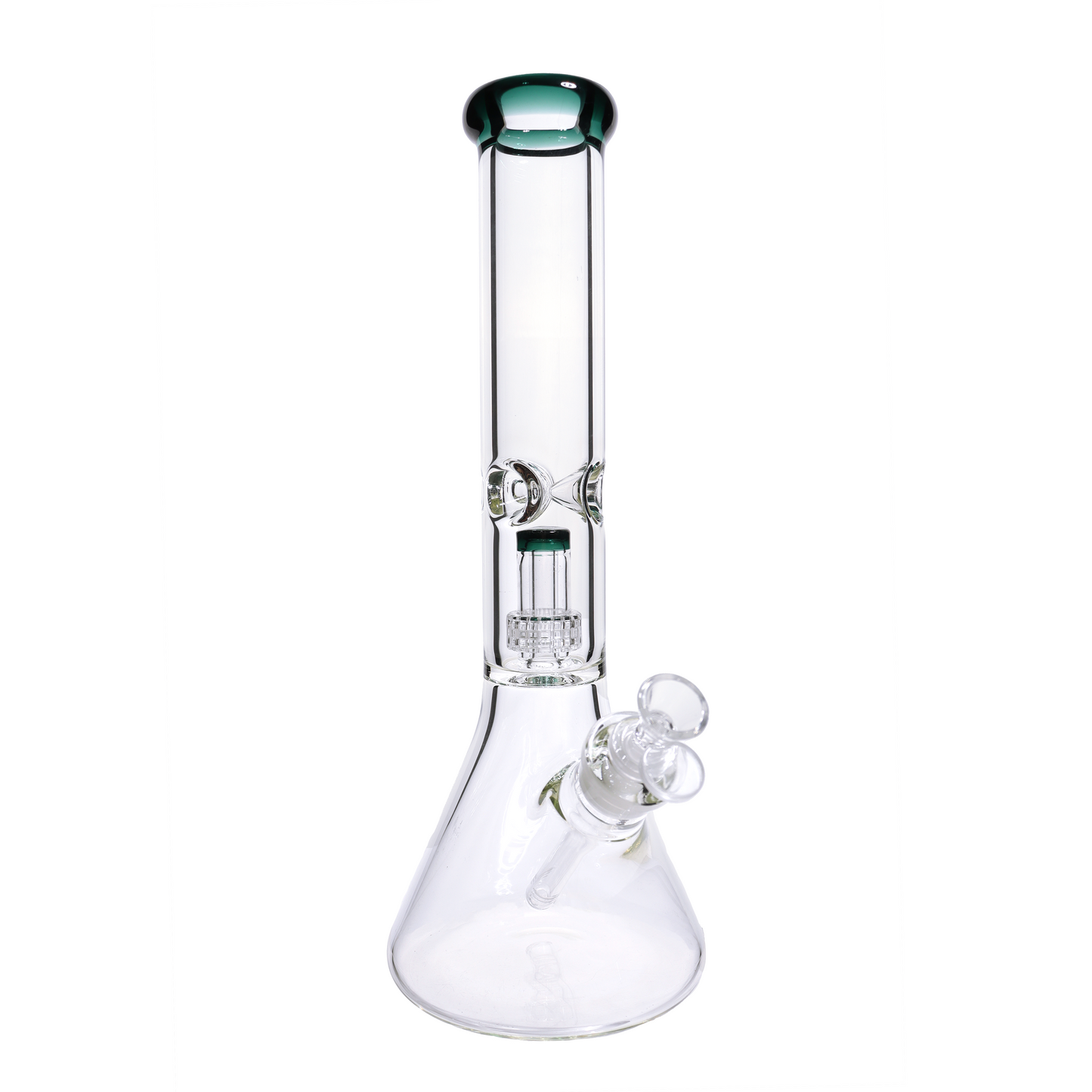 15 in - Clear Glass Perc Beaker Bong