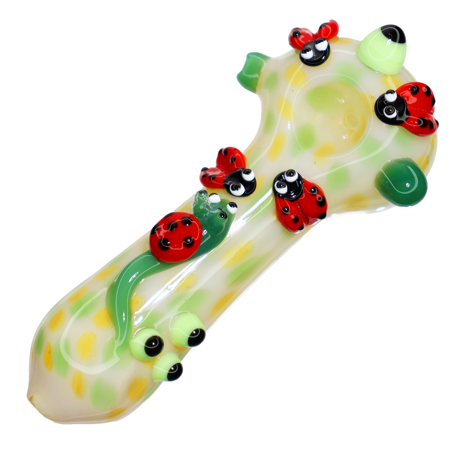 6 in - Fancy Lady Bug and Snail Hand Pipe Spoon