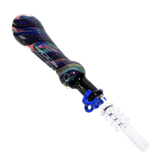 Twisted Blue Color Implosion Glass Nectar Collector