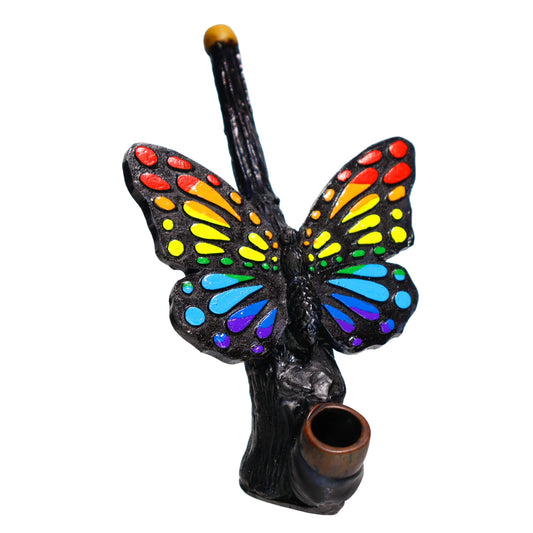 5 in - Rainbow Butterfly Bamboo Bong