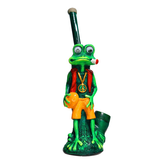 5 in - Hippie Frog Smoking Bamboo Bong