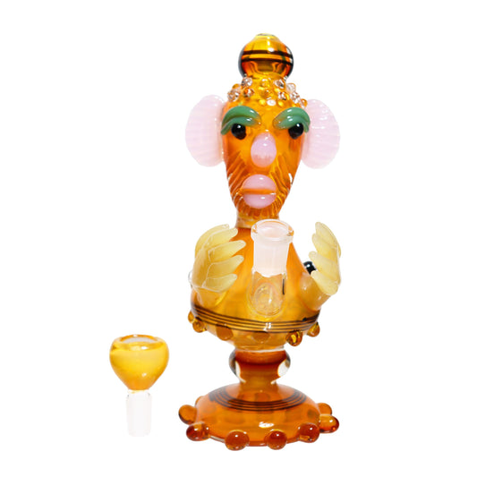 9 in - Fancy Glass Honey Monster Bubbler