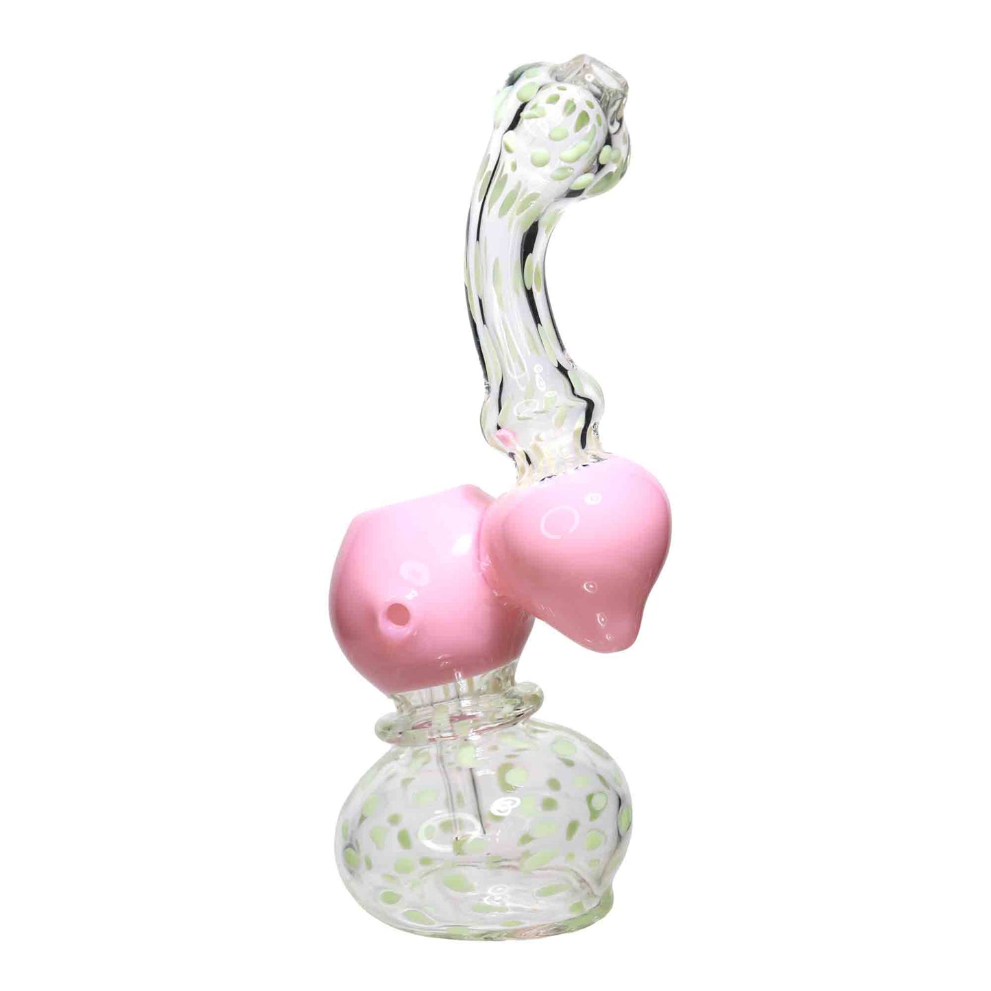 8 in - Clear Polka Dots Color Glass Bubbler