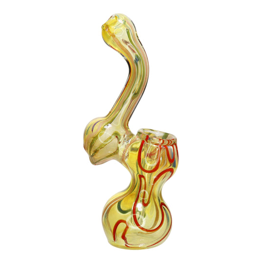 4 in - Mini Fumed Glass Bubbler Crazy Lines