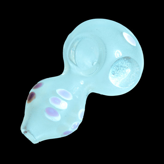 4 in - White Glow in Dark Spoon Mini Hand Pipe