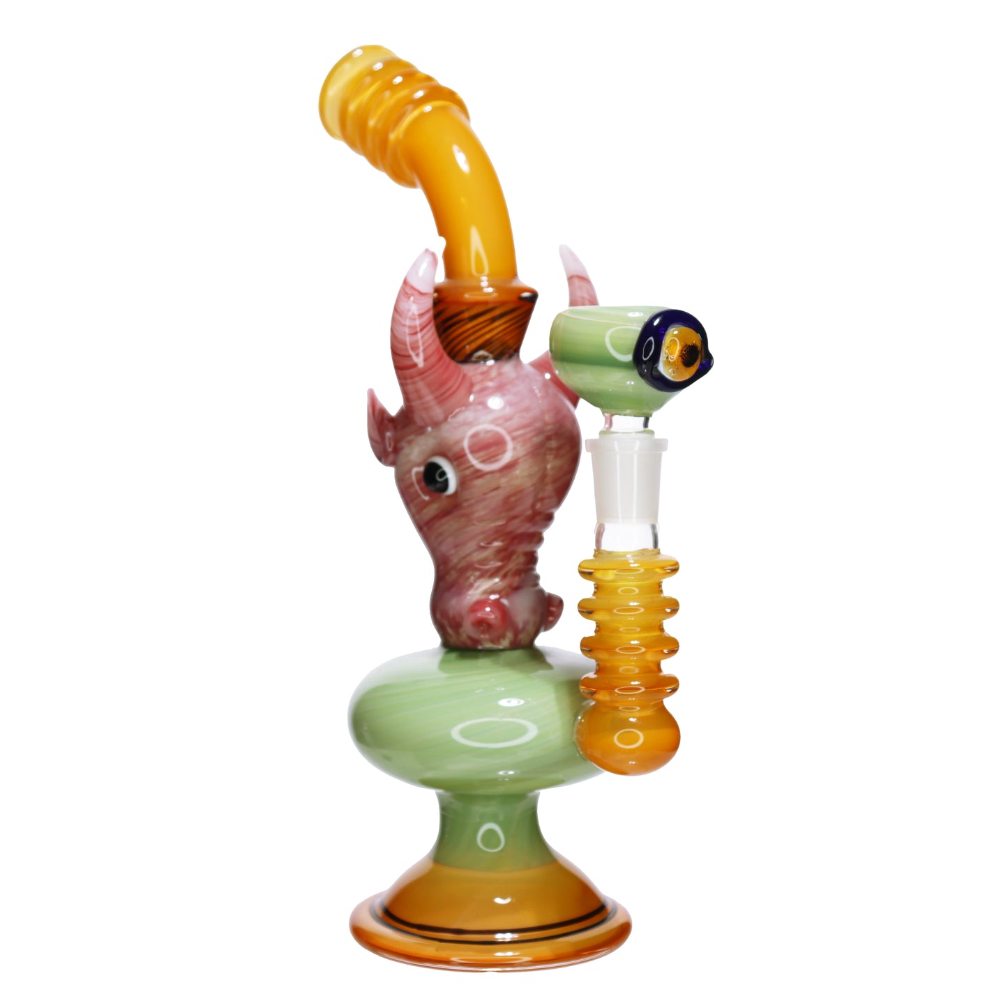 12 in - Parrot Monster Glass Bubbler