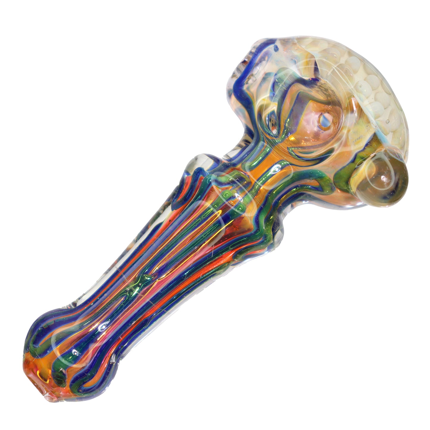 5 in - Implosion Blue Tails Hand Pipe Spoon