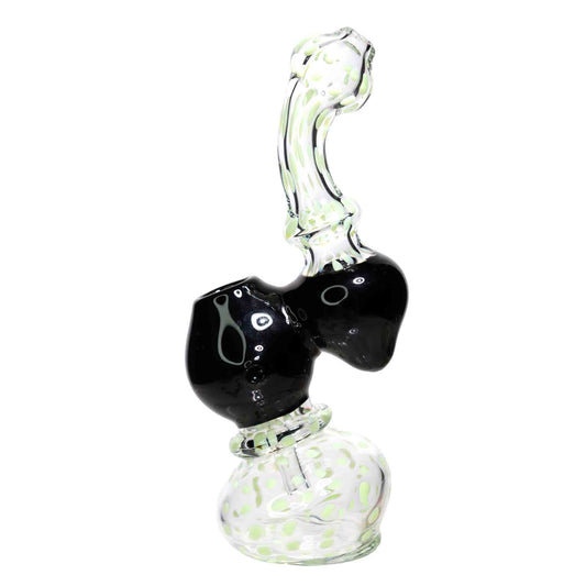 8 in - Clear Polka Dots Color Glass Bubbler