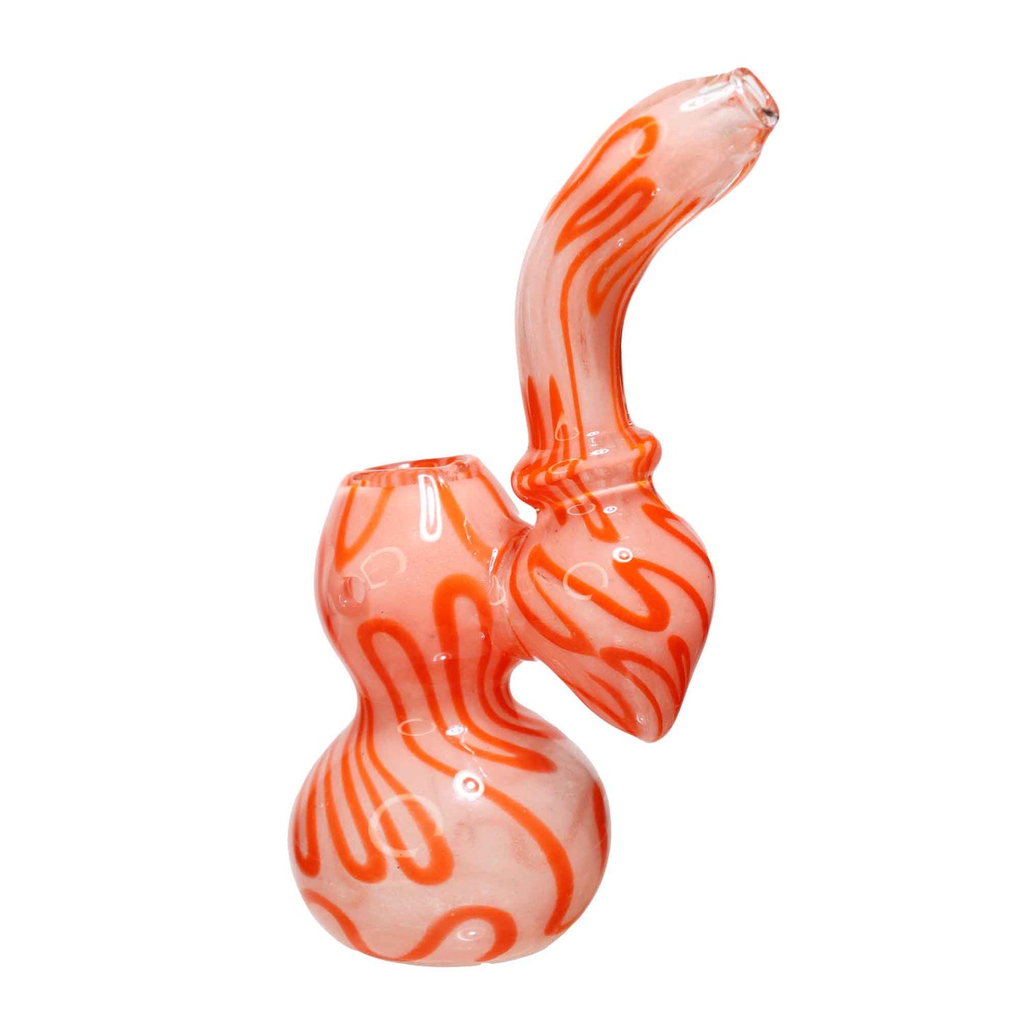 8 in - Twisted Lines Multicolor Glass Bubbler