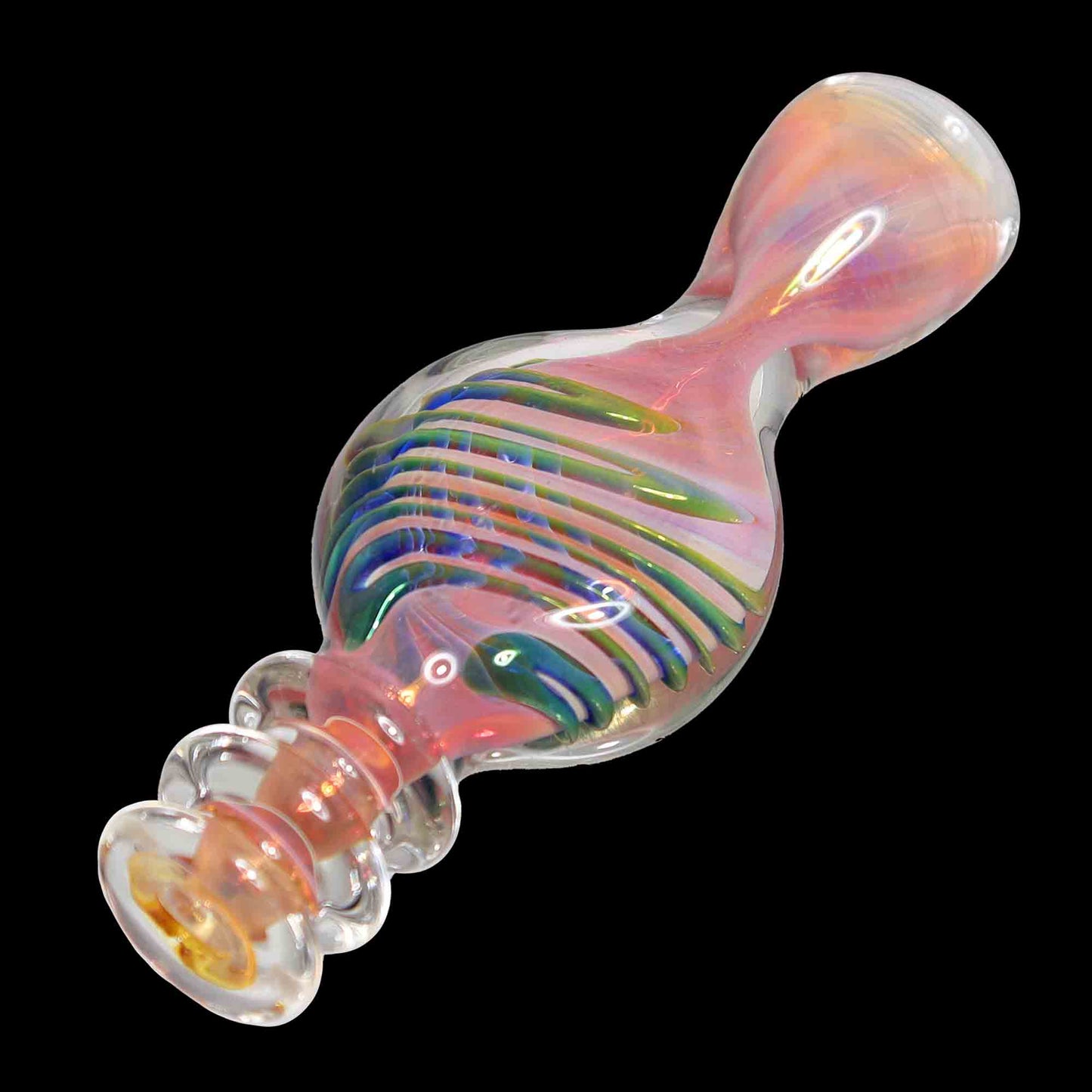 Pink Streaked Mini Glass Chillum