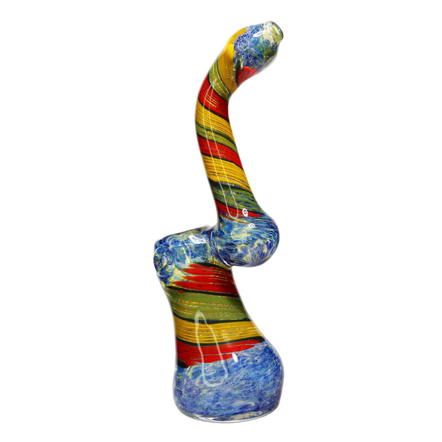 9 in - Streaky 420 Rasta Multicolor Glass Bubbler