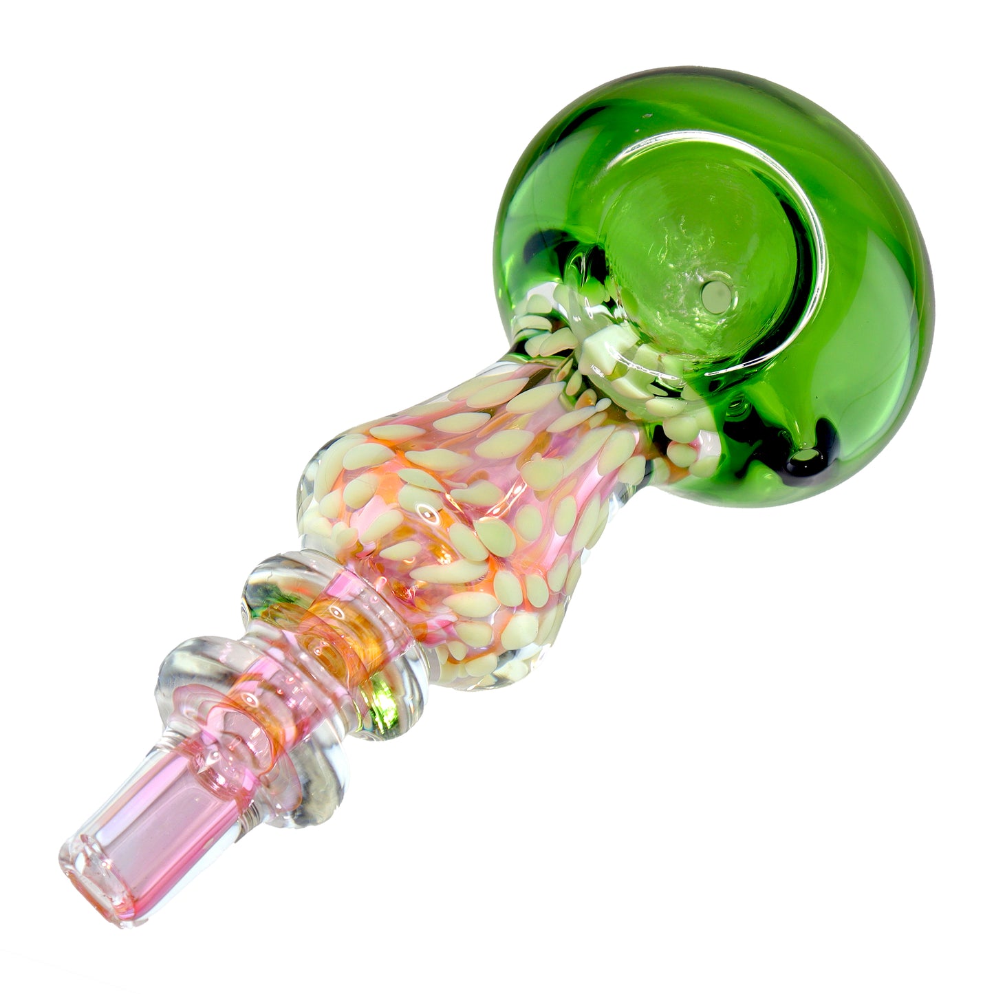 5 in - Slime Colors Showerhead Hand Pipe Glass Spoon