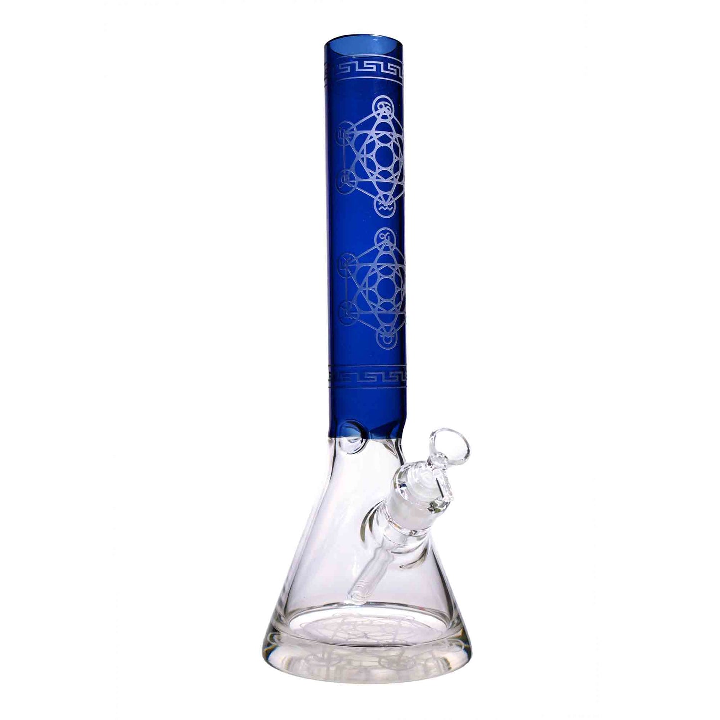 16 in - Beaker Glass Bong Color Frozen Patterns Showehead