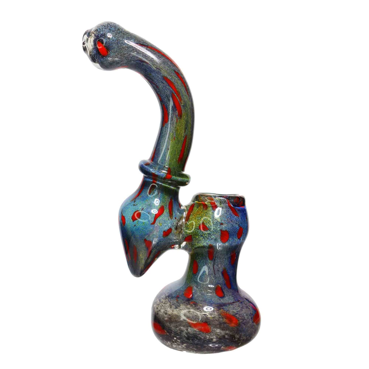 9 in - Blue Colores Polka Dots Glass Bubbler