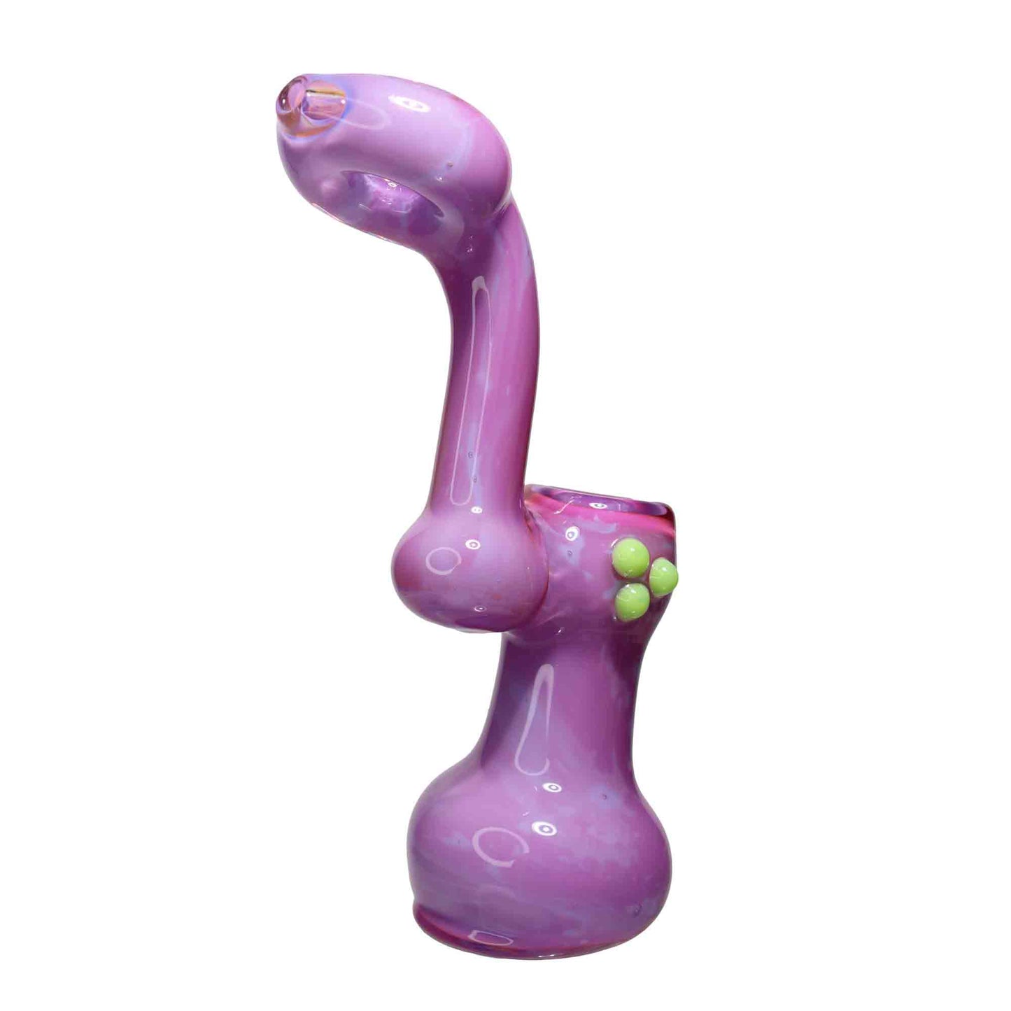 9 in - Purple-Pink Glass Bubbler Ring Up