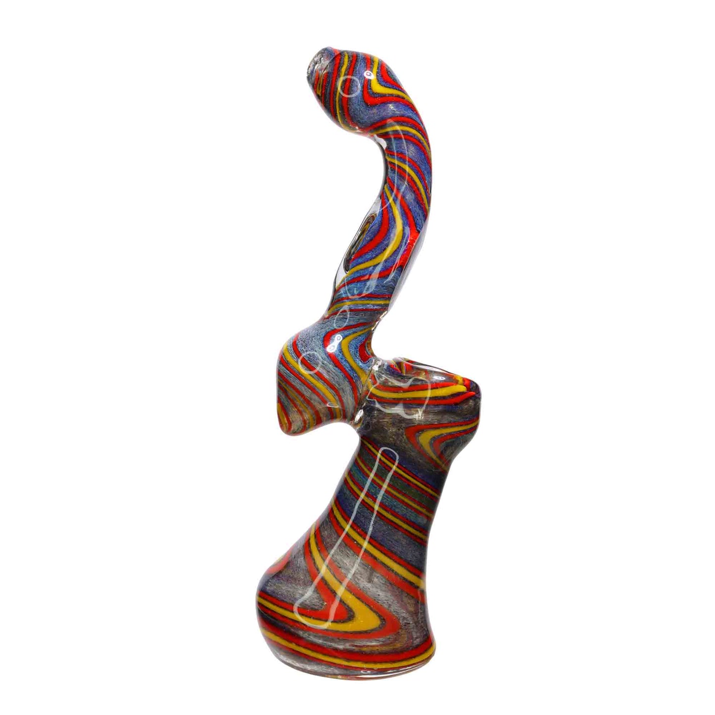 Double Streaky Multicolor Glass Bubbler