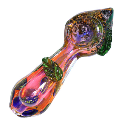 4 in - Fumed Woods and Leaves Hand Pipe Spoon