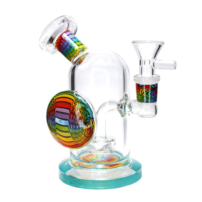 6 in - Mini Clear Wig Wag Pin Bong