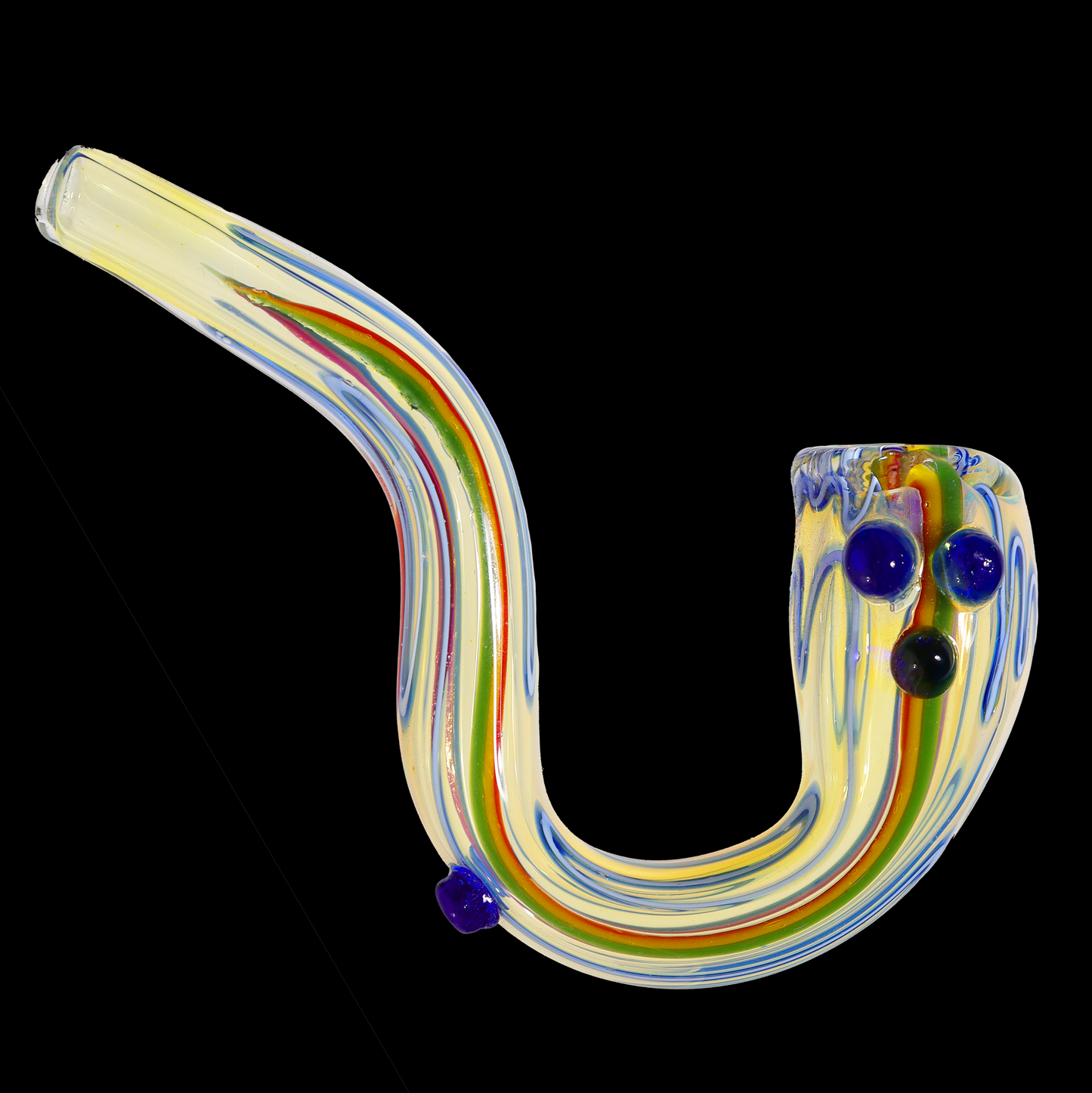 Streaky Multicolor Glass Sherlock Pipe