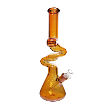 18 in - Fancy Metallic Shine Glass Beaker Bong