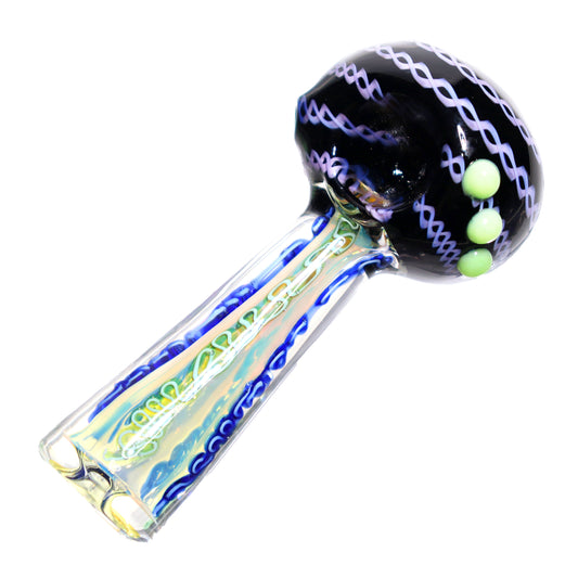 5 in - Black Exotic Implosion Colors Hand Pipe Spoon