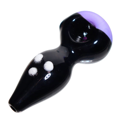 4 in - Curvy Colored Head Dots Spoon Hand Pipe