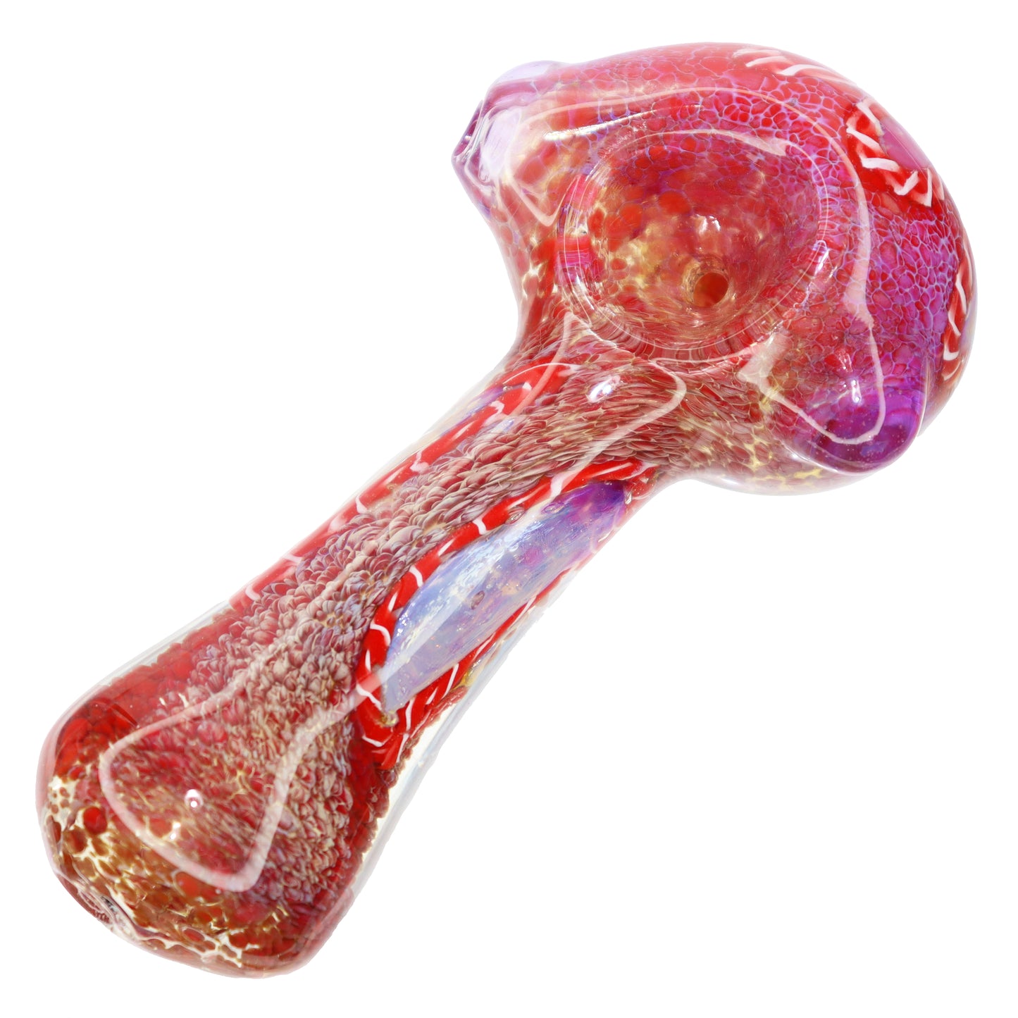 5 in - Fancy Dichroic Multicolor Glass Hand Pipe Spoon