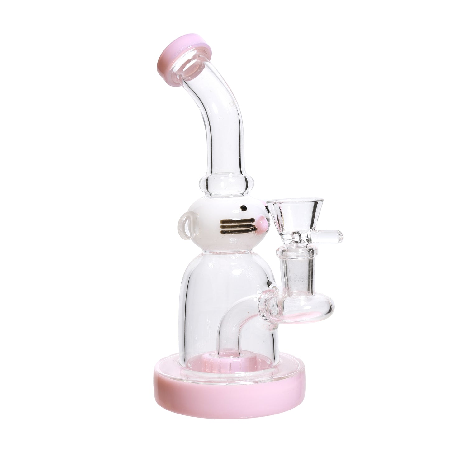 8 in - Kitten Handle Slime Colors Mini Glass Bong