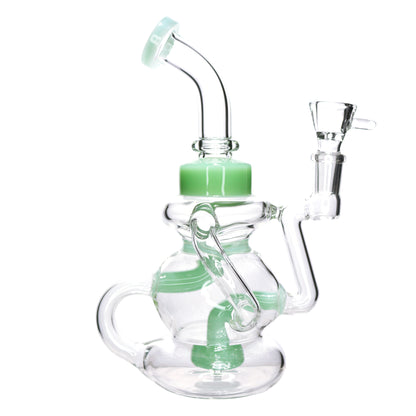 8 in - Recycler Multivalves Curvy Glass Bong