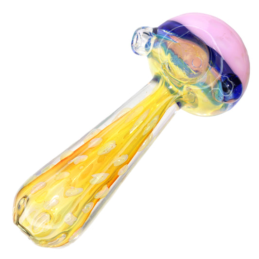 6 in - Fancy Fumed Honeycomb Glass Heavy Pipe Spoon