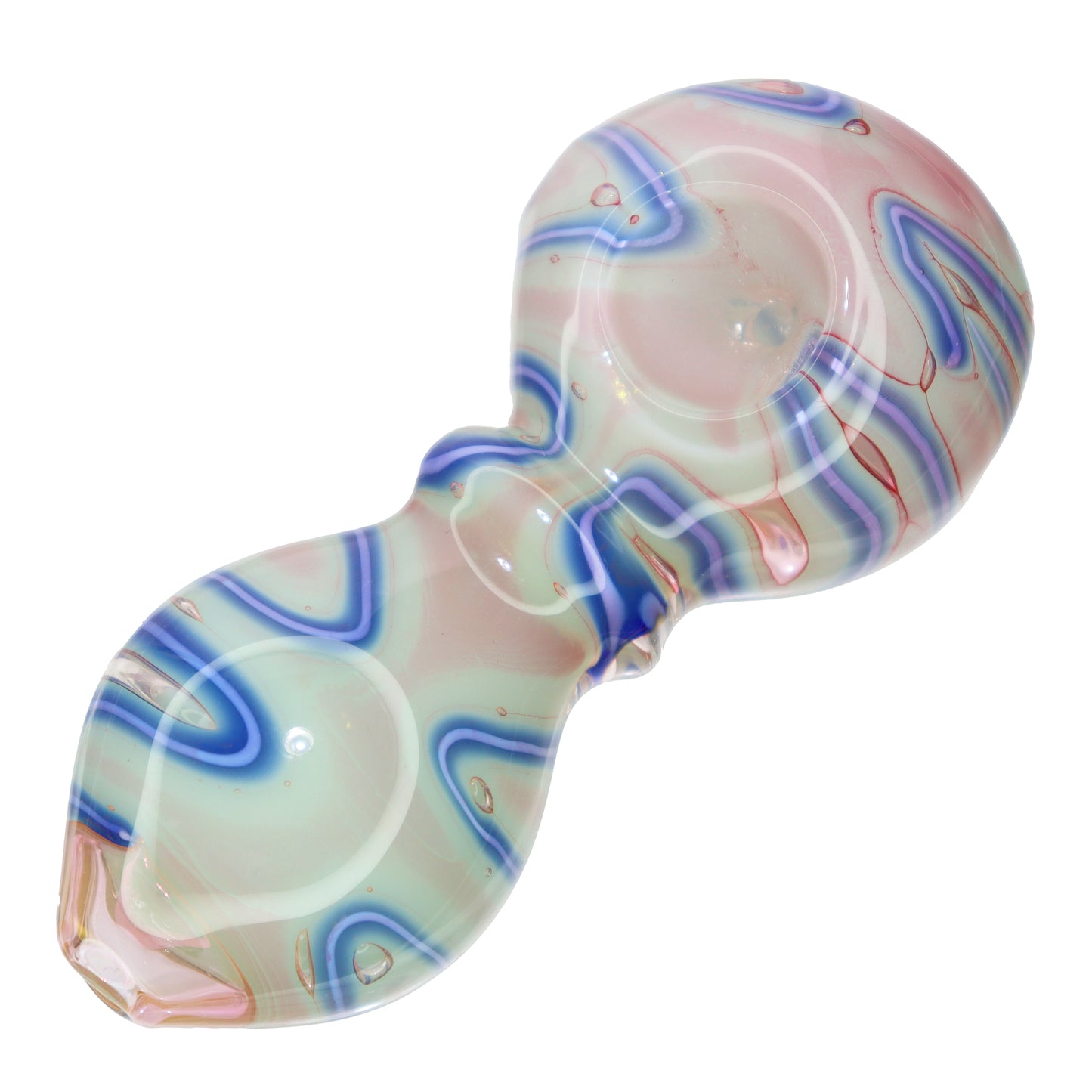 5 in - Art Curvy Swirl Glass Hand Pipe Spoon