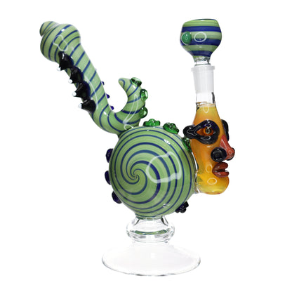 10 in - Monster Twisted Fancy Glass Bubbler