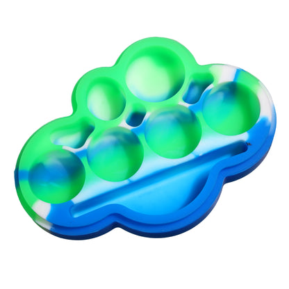 5 in - Multicolor Cloud Silicone Container