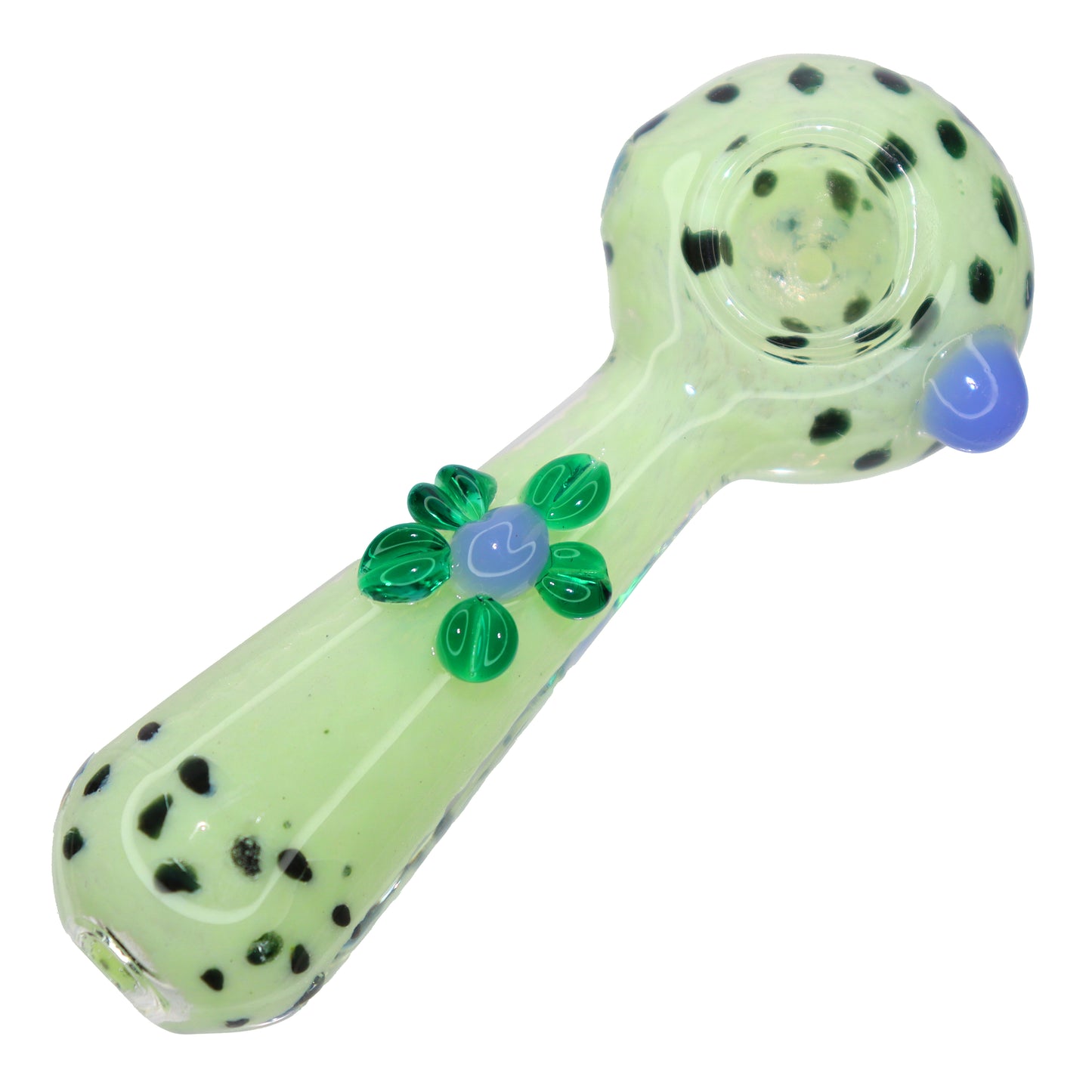 4 in - Slime Flower Doted Spoon Hand Pipe