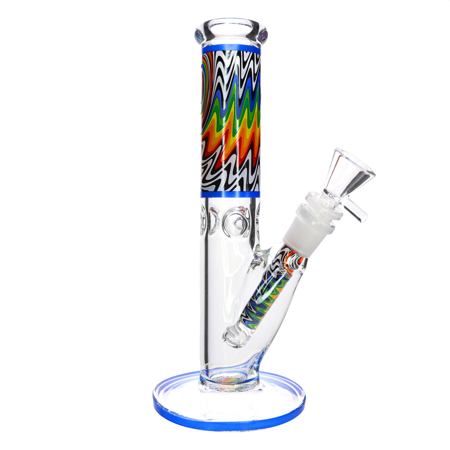 10 in - Wig Wag Straight Tube Glass Bong