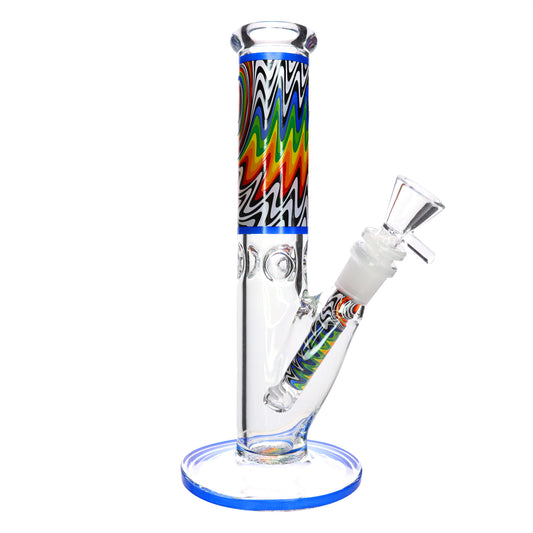 10 in - Wig Wag Straight Tube Glass Bong