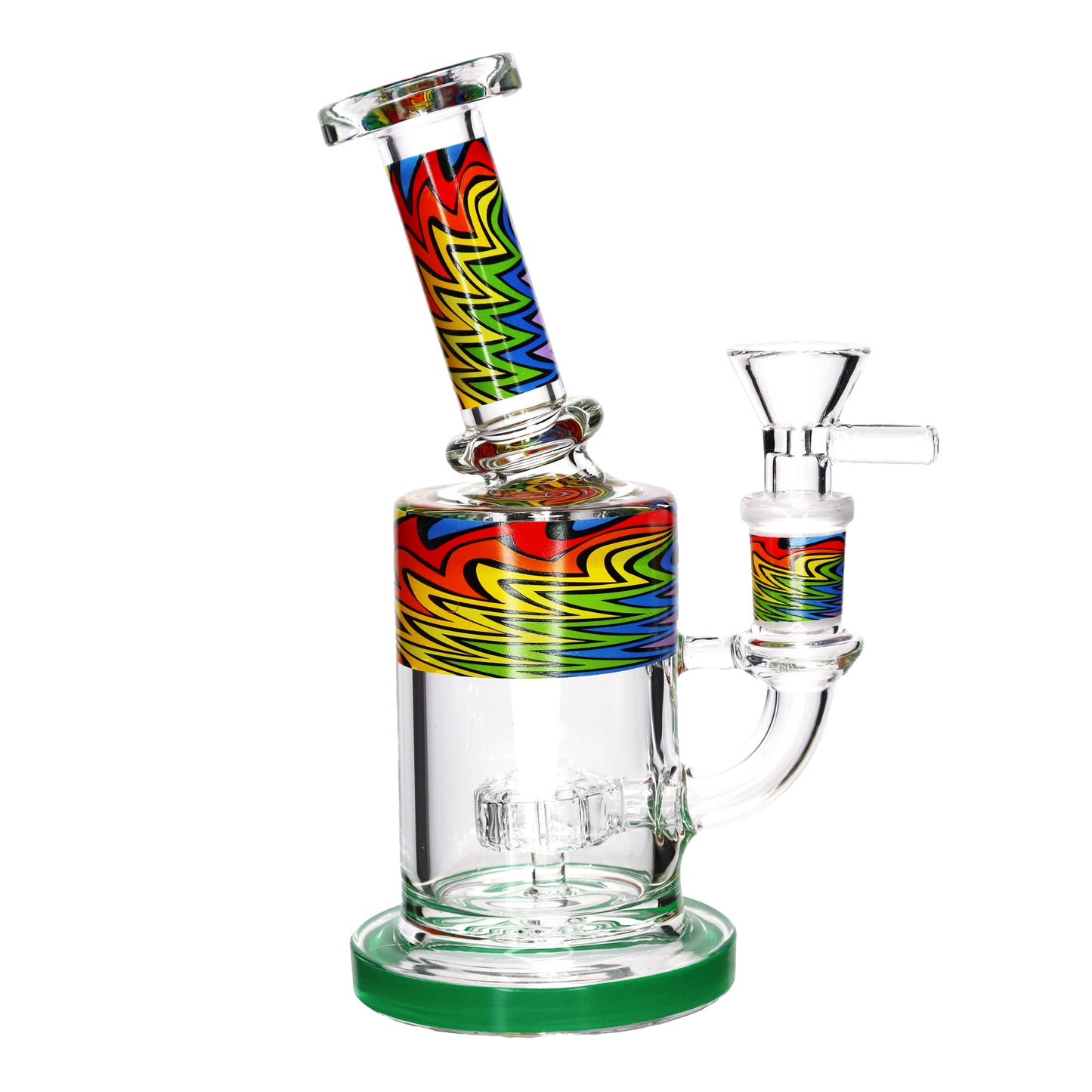 6 in - Fancy Mini Glass Bong Wig Wag Colorful