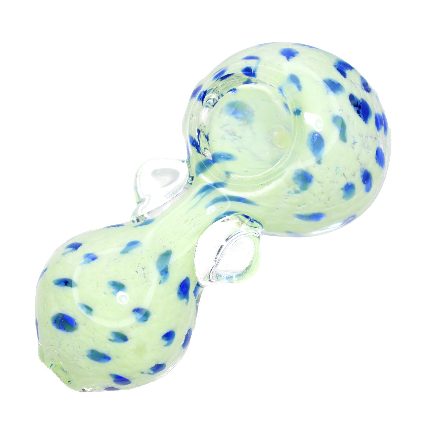 4 in - Mini Curvy Fancy Polka Dots Hand Pipe Spoon