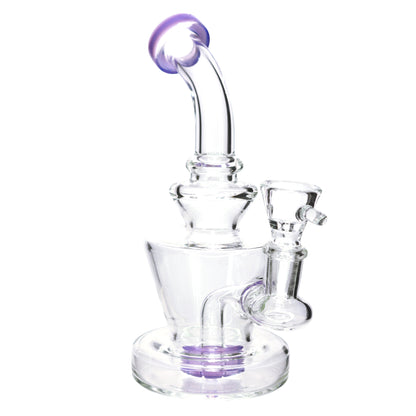 7 in - Glass Bong Slime Color Perc Clear