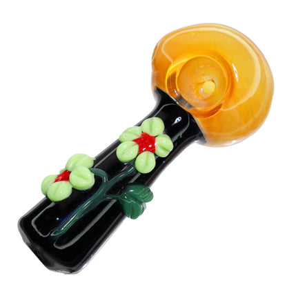 5 in - Honey Head Flowers Body Hand Pipe Spoon