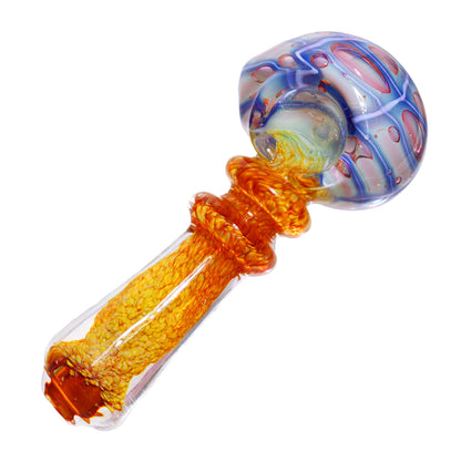 5 in - Fancy Color Implosion Multidesign Glass Hand Pipe Spoon