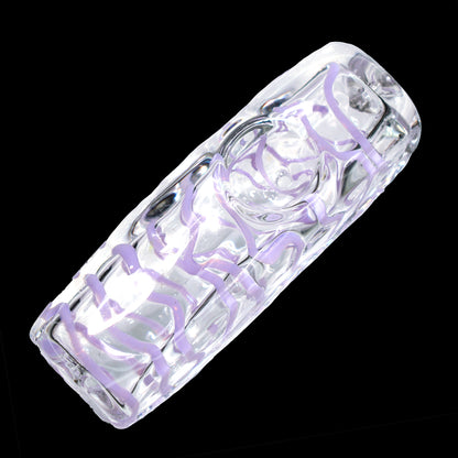 4 in - Straight Hand Pipe Twisted Multicolor Clear Body Spoon