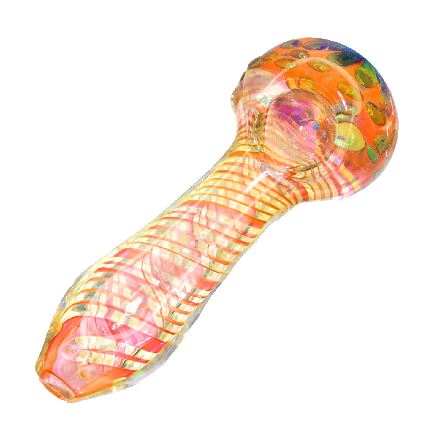 5 in - Exotic Honeycomb Head Twisted Body Hand Pipe Spoon