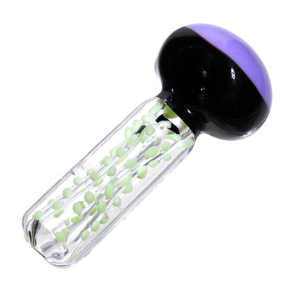 5 in - Cylinder Polka Dots Clear Multicolor Hand Pipe Spoon