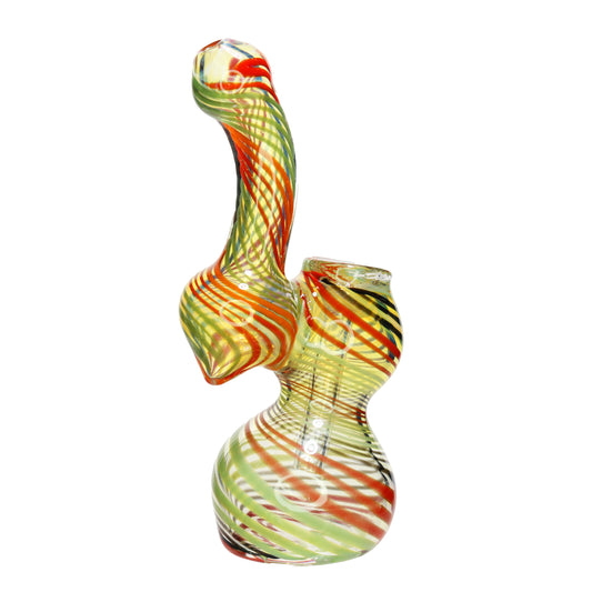 5 in - Mini Glass Bubbler Streaky Rasta