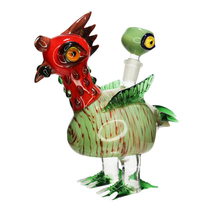 8 in - Rooster Fancy Glass Bubbler